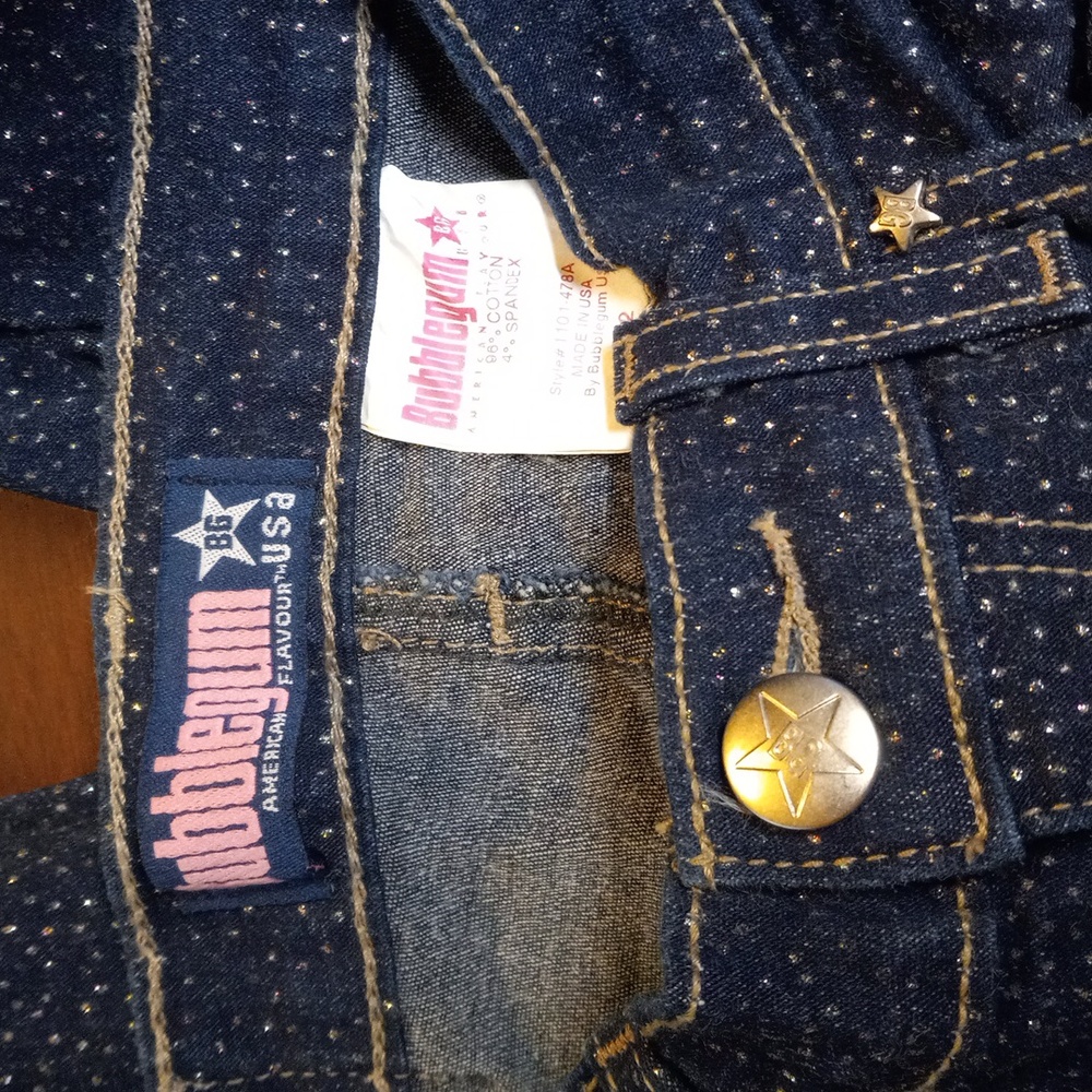 Junior's 1/2 Bubblegum Sparkly Denim Blue Jeans